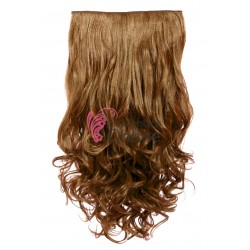 Extensie de par cu 5 Clips On delux dubla ondulata de 60 cm, Natural Brown 9294827